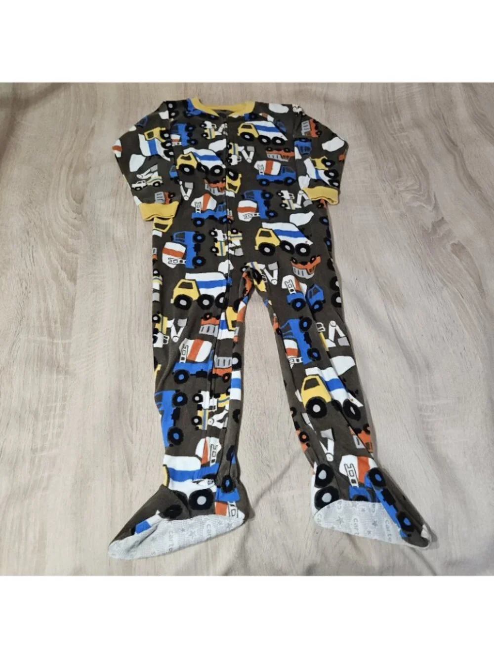Lot Of 3 Boys Size 4t Carters Fleece Footed Pjs Pajamas Christmas Dog Trucks